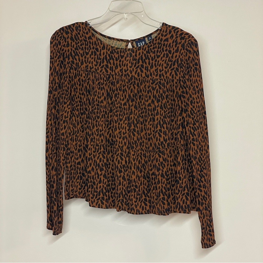 GAP Women's Leopard Print Top - Brown